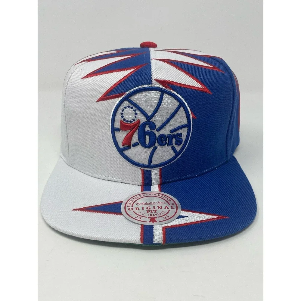 Philadelphia 76ers SnapBack Hat Mitchell &‎ Ness x Lids Shockwave Adjustable Cap